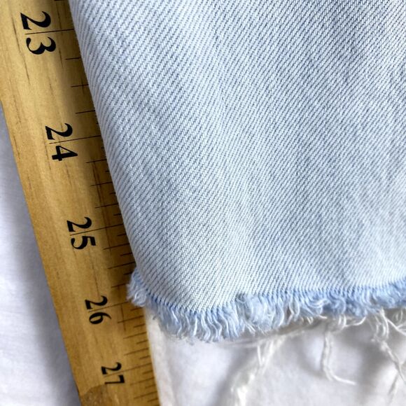 MOTHER Jeans Women Sz 26 Light Wash Distressed The Dropout Fray Get Blondie - Picture 14 of 16